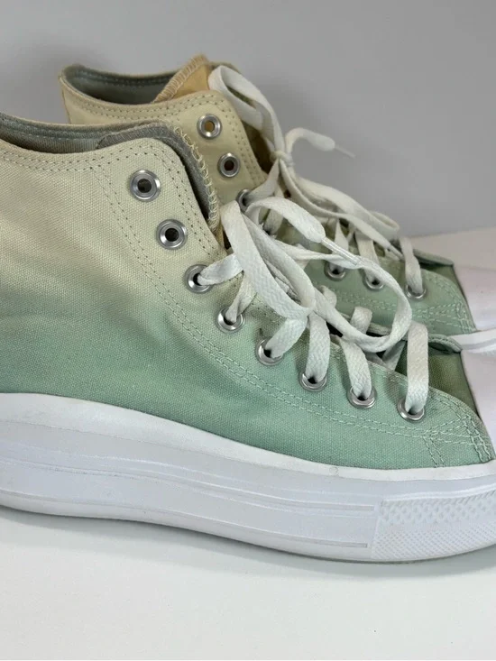 Converse Shoes Women 9 Ombre Chuck Taylor All Star High Top Platform Shoes Green - Picture 4 of 8